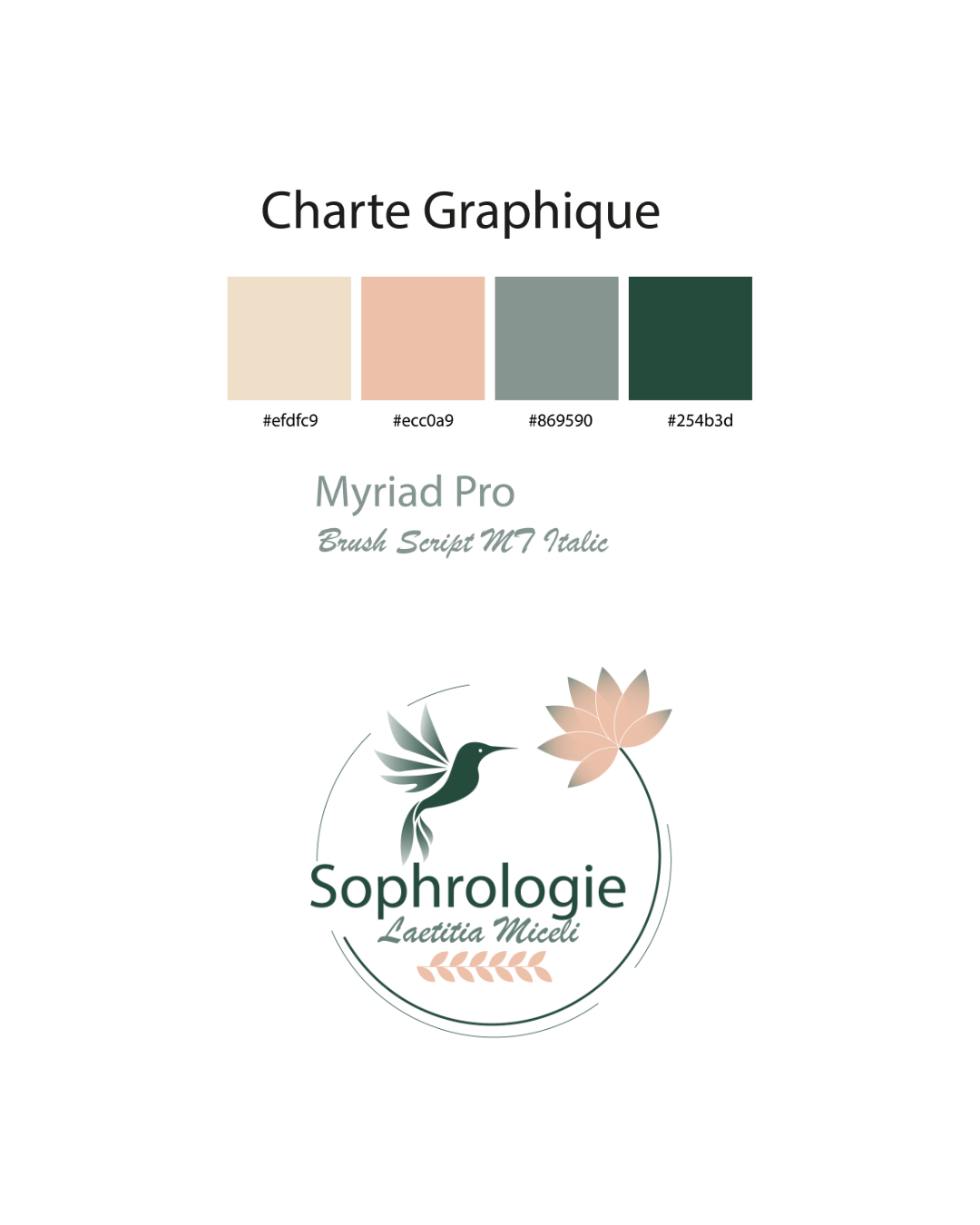 Logo et charte graphique pour Laetitia Miceli, sophrologue et masseuse