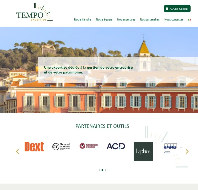 Site internet bilingue FR/IT pour Tempo Expertise — Anthony, expert-comptable