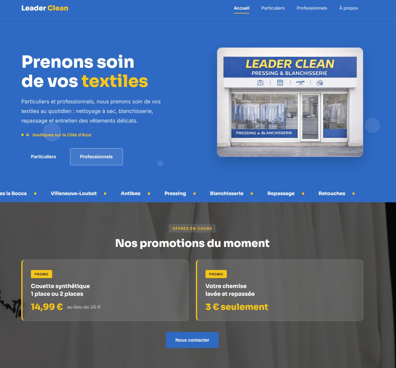 Site internet pour Leader Clean