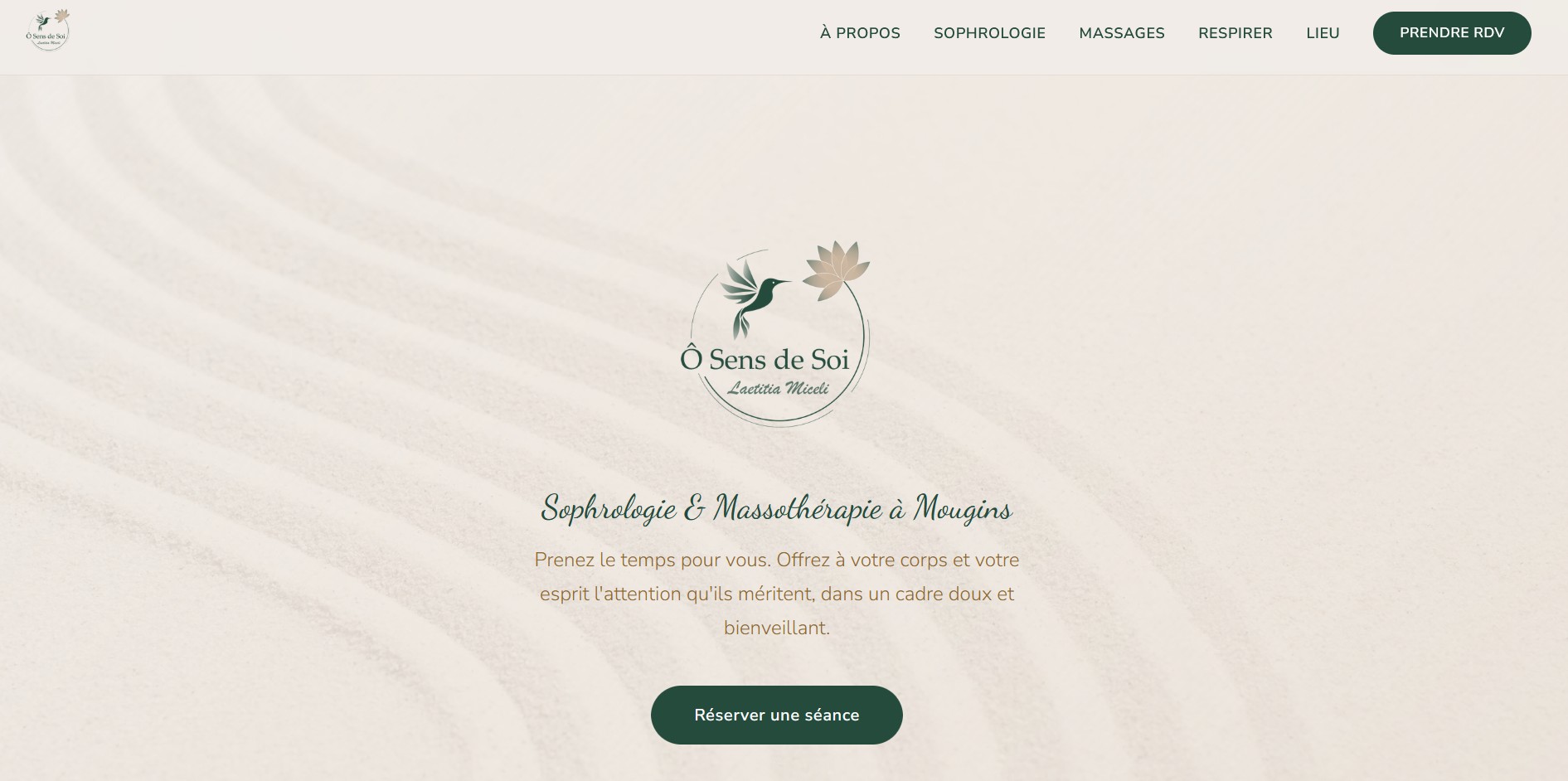 Site internet pour O'Sens de Soi